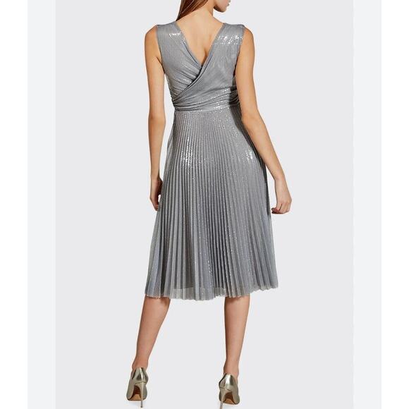 Ralph Lauren Collection Embellished Fit Flare Pleated Sequin Midi Dress 10 $6K - Picture 3 of 9